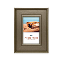 Uniware 8x10 inch grey wooden photo frame with a multi-layered design, displaying a picture of sunglasses on a beach and the text 'PHOTO FRAME'.