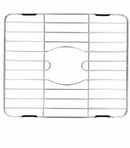 Premium Stainless Steel Kitchen Sink Grid, ideal for protecting sinks and drying dishes. This durable rack features rubberized feet and an opening for the drain, designed for easy operation and versatile kitchen preparation.