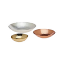 Set of three Godinger metallic decorative bowls in gold, silver, and copper finishes, arranged stylishly on a white background.