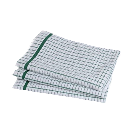 STAR 100% Cotton Dish Towels  Checker Design (Green)