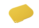 Yellow honeycomb silicone pot holder and trivet.