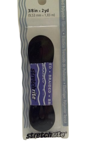Stretchrite Braided Stretchrite Braided Polyester Elastic 3/8 Inch X 2 Yards Black
