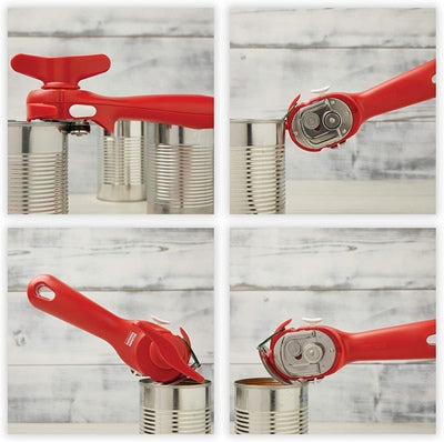 Auto Safety LidLifter/Can Opener with Ring-Pull, Red