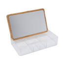 Clear Organizer With Bamboo Lid And Mirror