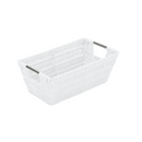 Vertical Line Shelf Tote White 11.5" x 6.5" x 4.5"