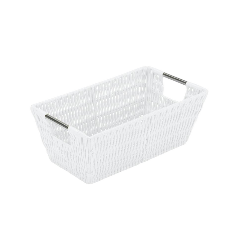 Vertical Line Shelf Tote White 11.5" x 6.5" x 4.5"