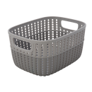 Sailor Knot Storage Tote Light Gray with White Rim 9" X 7" X 7.5"