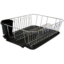 3-Piece Dish Rack – Chrome & Black