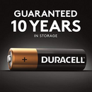  Pack of four Duracell Power Boost AA batteries with black and copper design, displayed on a white background.