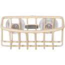  Almond-colored wire sponge holder with a suction cup, displayed against a white background.