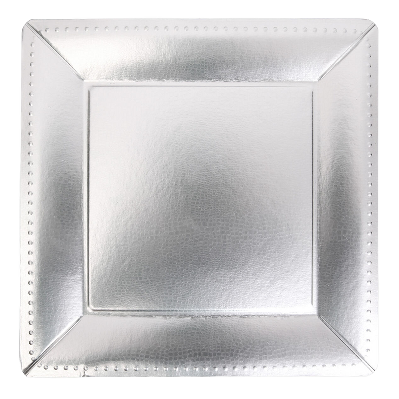 Square Charger Scroll Silver