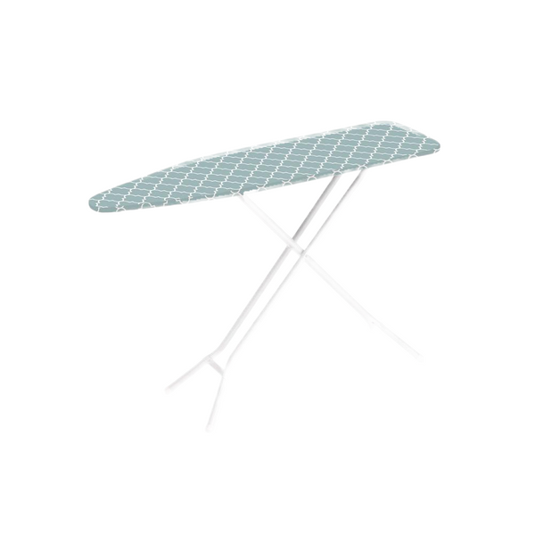 Homz 4-Leg Steel Top Adjustable Ironing Board Blue Lattice Cover
