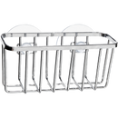 Angled view of the Chrome wire sponge holder with suction cup attached, displayed on a white background.