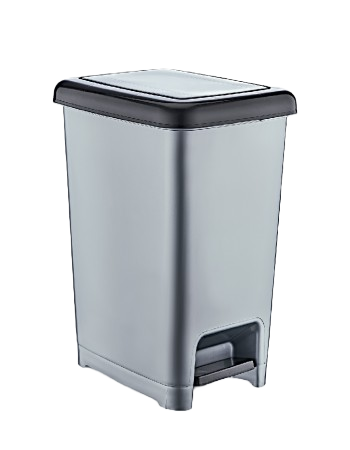 Superio Trash Can - Step Lid - 13-in - 10-L - Grey