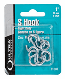 S Hook Light Open 1" Zinc