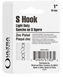 S Hook Light Open 1" Zinc