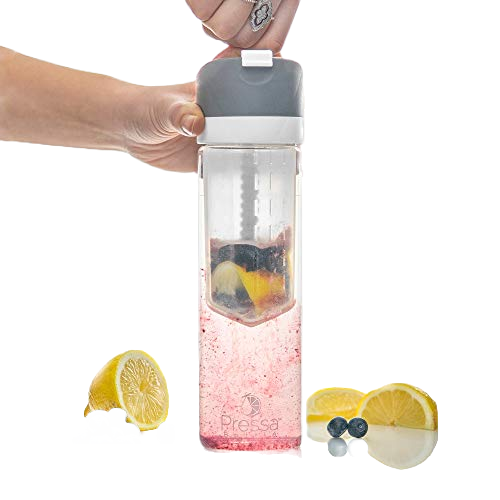 Pressa Bottle Squeeze System Fruit Infused Water Bottle Infuser BPA Free 24 OZ Recipe EBook