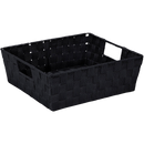 Simplify Shelf Polyester Woven Strap 29.92 Qt. Storage Tote, Black (25093-BLACK)