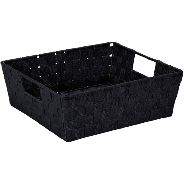 Simplify Shelf Polyester Woven Strap 29.92 Qt. Storage Tote, Black (25093-BLACK)