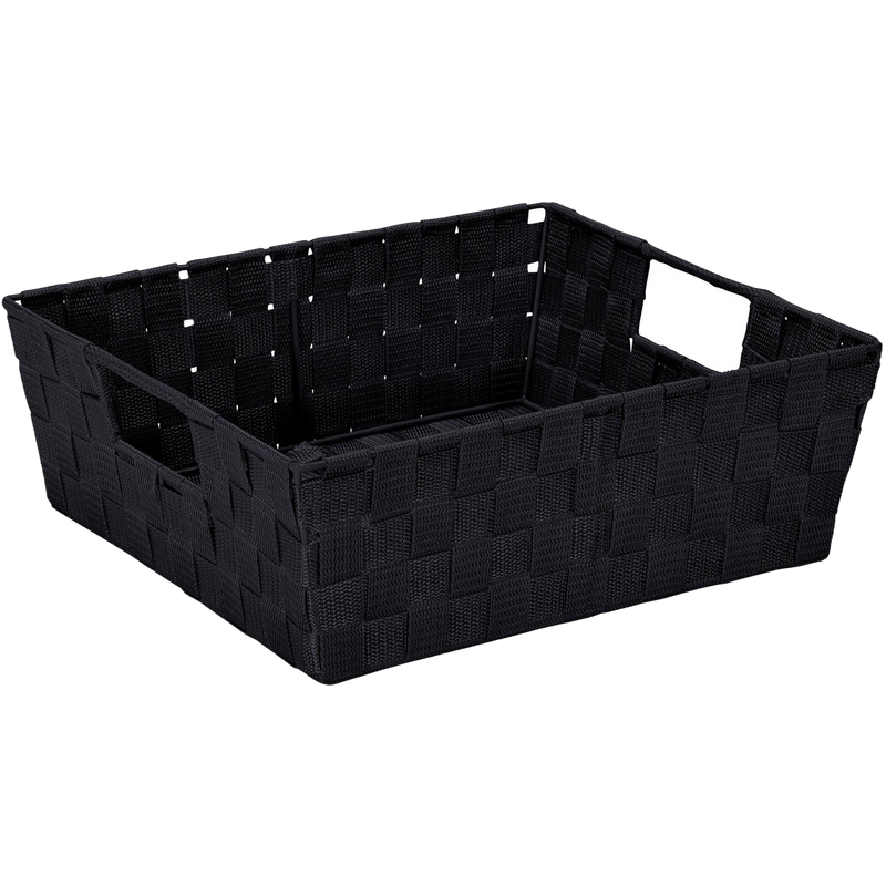 Simplify Shelf Polyester Woven Strap 29.92 Qt. Storage Tote, Black (25093-BLACK)