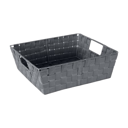 Simplify Large Woven Storage Shelf Basket Bin in Grey