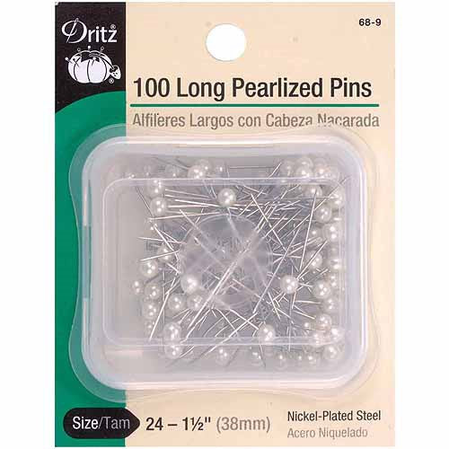 Pins Pearlized Long  100pc