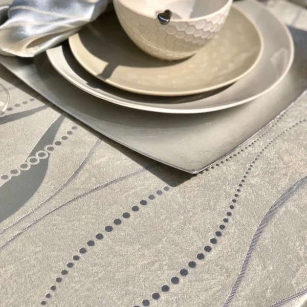 70x120 Silver Pearl Tablecloth