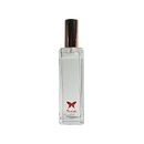 Clear rectangular bottle of Peradi Butterfly scented room spray with a brown cap.