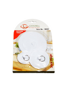 Pack of 3 white kitchen sink or drain plugs with pull rings, by Uniware Kitchen Tools.
