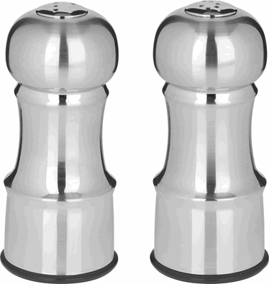 4 1/2" Stainless Steel Salt and Pepper Shakers
