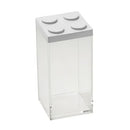 Tall white Omada Brickstore 1.5L storage container with clear acrylic sides and rectangular design, displayed on a white background.