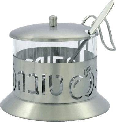 Stainless Steel Honey Dish, Laser Cut- Apple