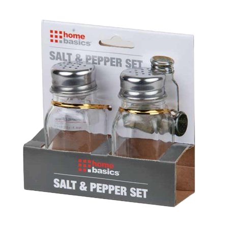 Home Basics Salt and Pepper Set in Hang Card