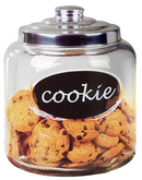 Home Basics Glass Cookie Jar with Metal Lid