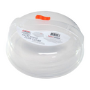 Home Basics vented microwave plate cover with steam release valve, fits up to 10-inch dinner plates.

