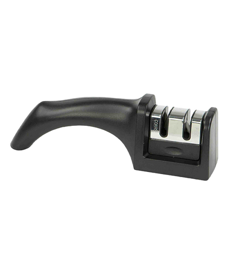 Home Basics knife sharpener featuring coarse, fine, and ceramic stages.