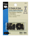 14 Hook & Eyes Black
