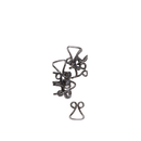 Nickel - Coat Hooks & Eyes 3/8 Inches 4/Pkg