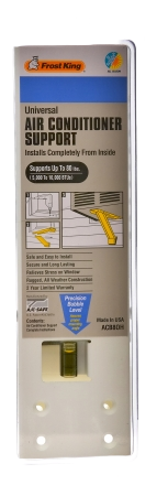 A pale white steel window air conditioner support bracket.