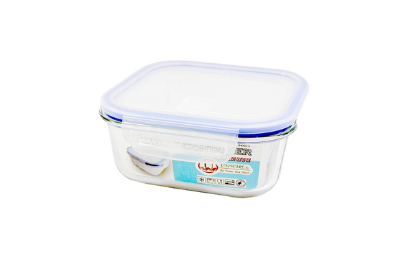 1100ml Tempered Glass Square Food Container