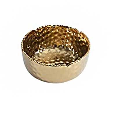 Porcelain Medium Gold Round Bowl
