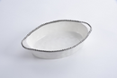 Oval Baking Dish White Silver