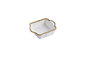 Porcelain White and Gold Square Individual Baking Dish