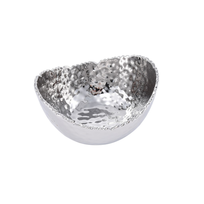 Small Ceramic Silver Oval Snack Bowl