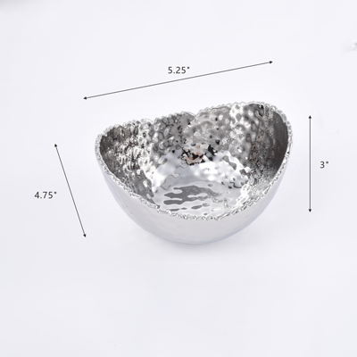 Small Ceramic Silver Oval Snack Bowl