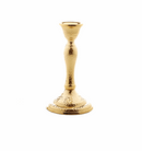 Single gold hammered candlestick with a textured finish, standing 6.5 inches high, by Classic Touch.