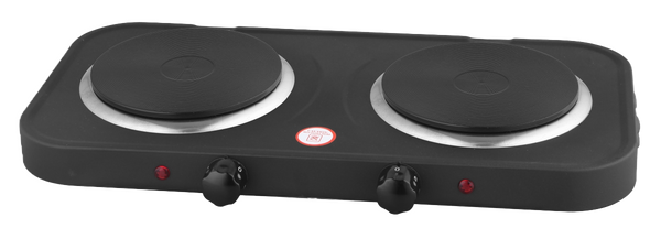 D1006B 1800W Double Flat Burner - Hot Plate, Black