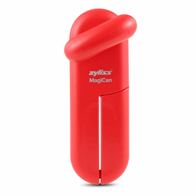 ZYLISS Lock N' Lift Manual Can Opener with Lid Lifter Magnet, Red