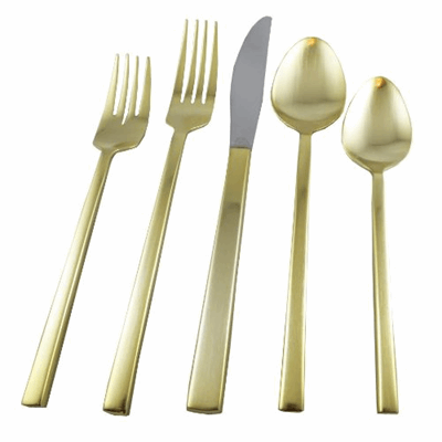 Satin Gold Kyoto Flatware Stainless Steel 20pc Set