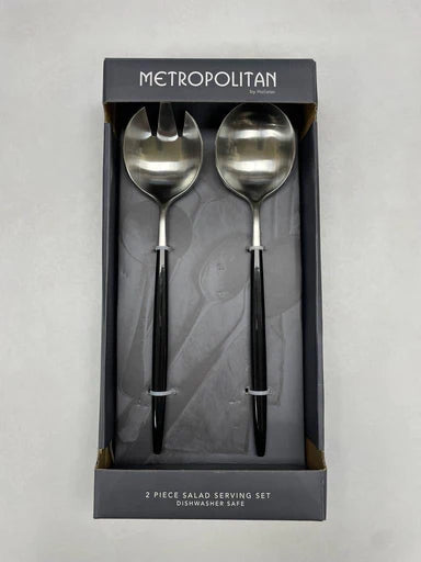 Tai Chi Black and Silver Salad Server Set